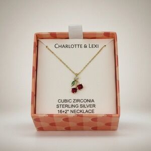 Charlotte & Lexi Sterling Silver Cubic Zirconia Necklace - NIB